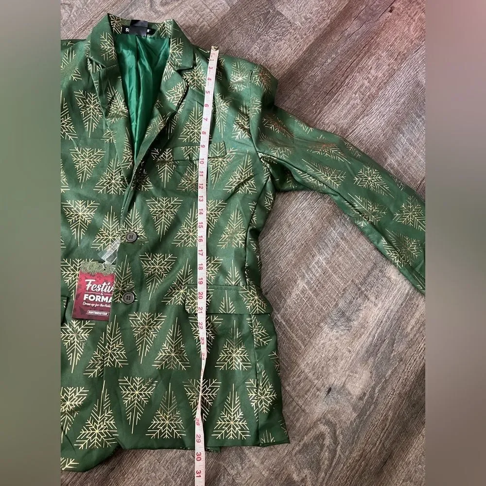 Suitmeister Holiday Snowflake Tree Blazer- Size Large